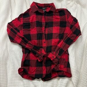 Forever 21 Red Plaid Wool Blend Flannel